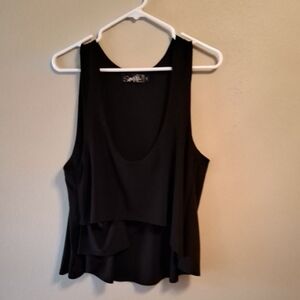 Sympli Black Double-Layer Tank Top